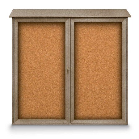 United Visual Products Indoor Enclosed Combo Board, 48"x36", Satin Frame/Black & Blue Spruce UVCB4836-BLACK-BLSPRU